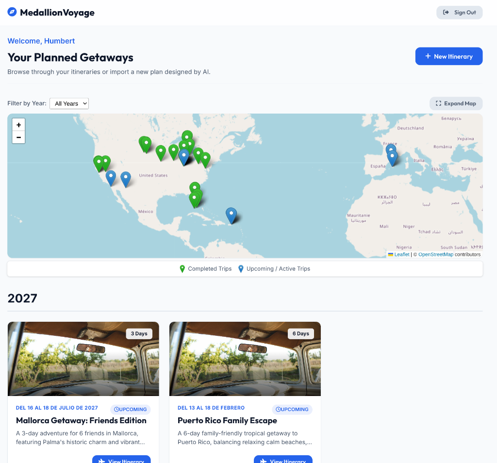 MedallionVoyage Dashboard